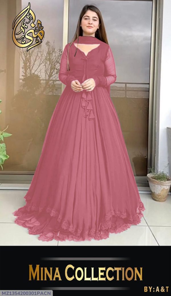 3 Pcs Women's Stitched Embroidered Suit - Image 4