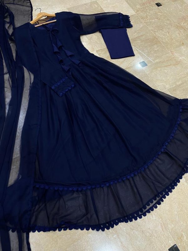 3 Pcs Women's Stitched Embroidered Suit - Image 5