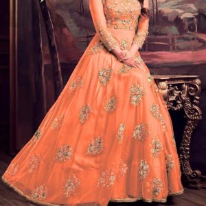 2 Pcs Women's Stitched Embroidered Frock And Trouser