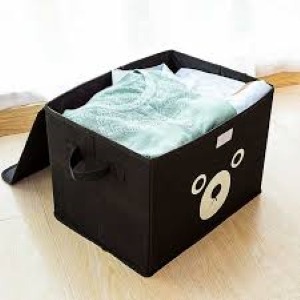 Panda Box - Storage Box - Cartoon Storage Box - Multipurpose Foldable Cube Storage Bin for Kids | Adorable Panda / Animal Design | Toys, Clothes & Books Organizer (Random Color)
