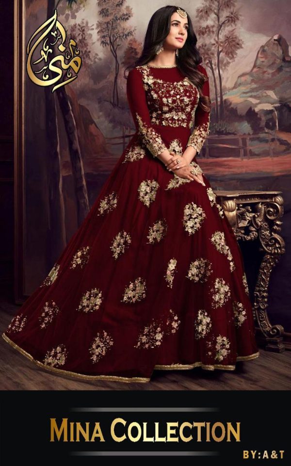 2 Pcs Women's Stitched Embroidered Frock And Trouser - Image 8