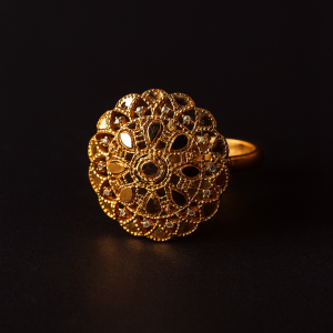 01 PCs Gold Plated Ring For Ladies | Girls – Fancy Ring For Wedding | Special Occasion | Gold Plated | With Beautiful Box | Rings | Free Style - Without Box