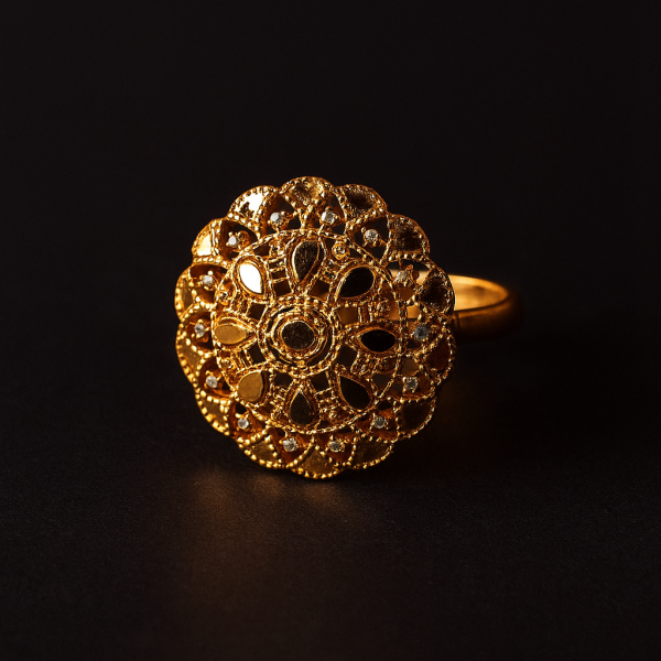 01 PCs Gold Plated Ring For Ladies | Girls – Fancy Ring For Wedding | Special Occasion | Gold Plated | With Beautiful Box | Rings | Free Style - Without Box