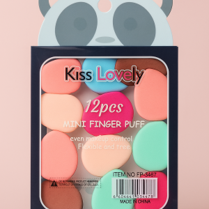 12pcs Mini Finger Powder Puff Set Air Cushion Sponge Concealer Foundation Makeup