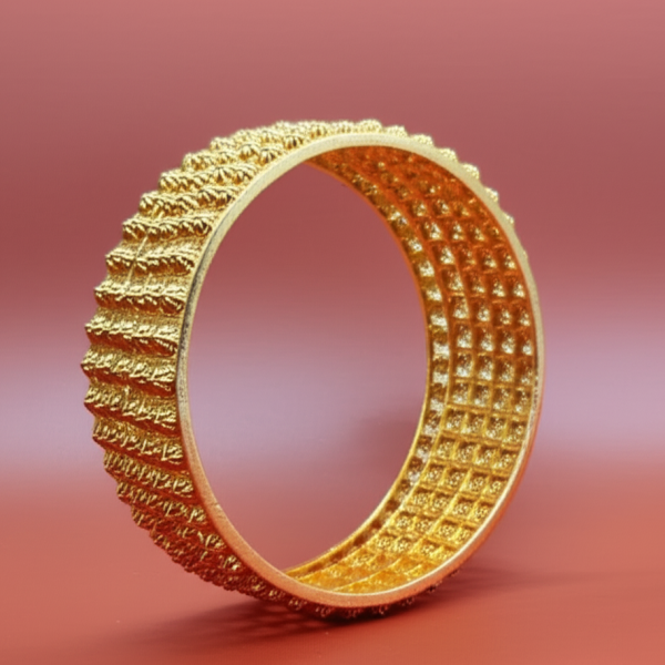 Golden Brass Bangles for Women – 1 Pair Artificial Jewelry Bangles in Bright Gold Color for Daily Use, Festive Wear, and Party Styling - Image 10