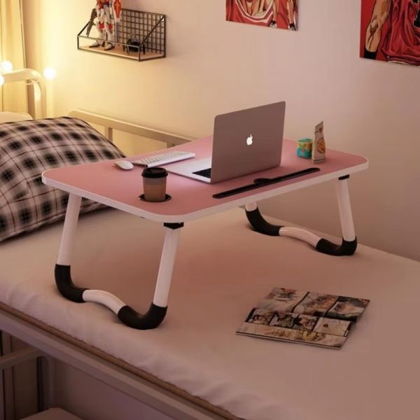 Wooden Laptop Table - Laptop Stand - Floor Table - Laptop table - Drawing Desk - Bed Tray Table Fold-able - Table Notebook Stand Reading Holder - Study Table - Portable Desk - Random Color - Image 12