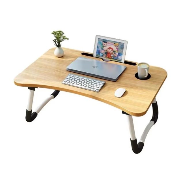 Wooden Laptop Table - Laptop Stand - Floor Table - Laptop table - Drawing Desk - Bed Tray Table Fold-able - Table Notebook Stand Reading Holder - Study Table - Portable Desk - Random Color - Image 13