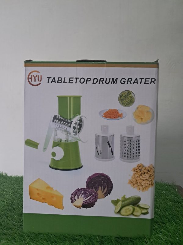 TableTop Drum Grater | Manual Vegetable Cutter Slicer & Grater | Multi-Functional Kitchen Gadget ( Random Color ) - Image 6