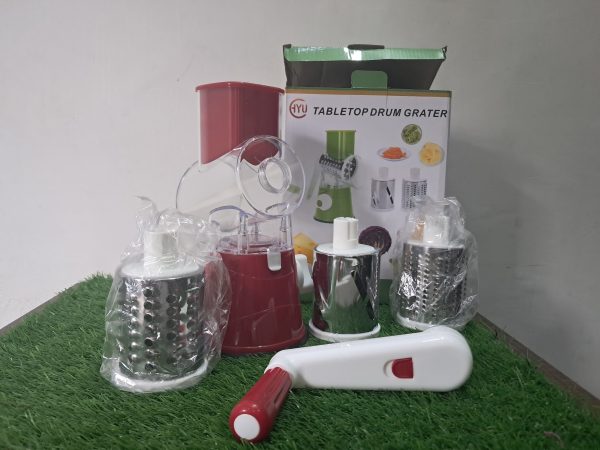 TableTop Drum Grater | Manual Vegetable Cutter Slicer & Grater | Multi-Functional Kitchen Gadget ( Random Color ) - Image 4