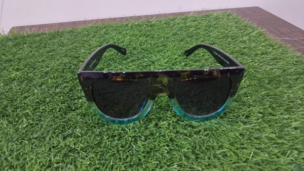Gradient Oversized Square Sunglasses – Tortoiseshell & Aqua Blue - Image 5