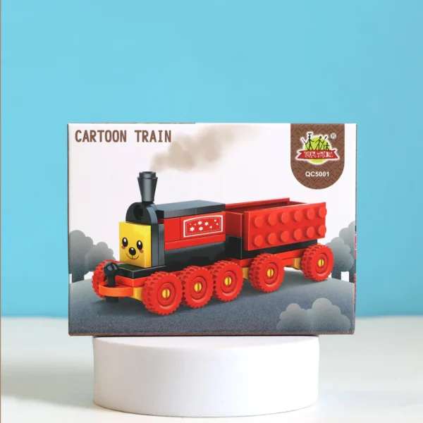 Pack Of 01 - Cartoon Train DIY Building Block Toy | Cartoon Train Block Set For Kids  - Image 7