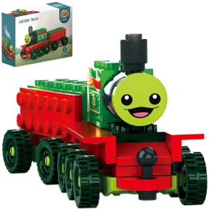 Pack Of 01 - Cartoon Train DIY Building Block Toy | Cartoon Train Block Set For Kids 