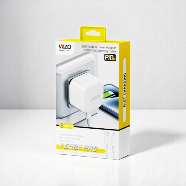 iCore Pro – Premium 3-Pin iPhone Charger with Original Lightning Cable | Best Quality iphone Charger | Vizo iCore Pro - IOS Charger - Image 3