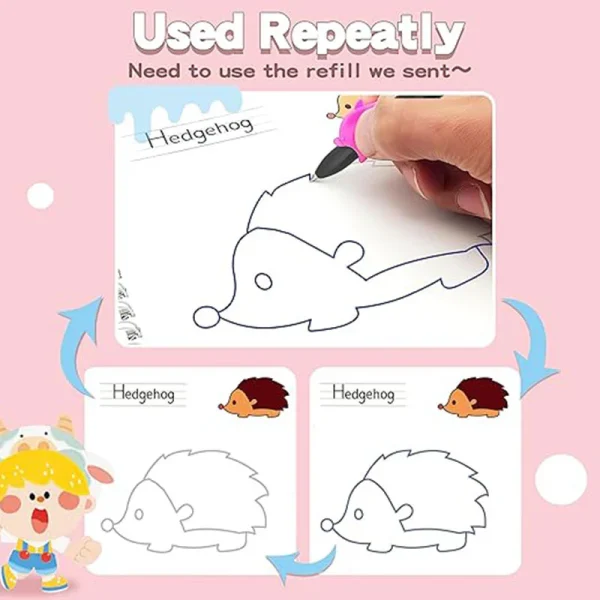 Reusable Groove Control Pen Drawing Books / 4 Pcs Reusable Books /  5 refills - Image 5