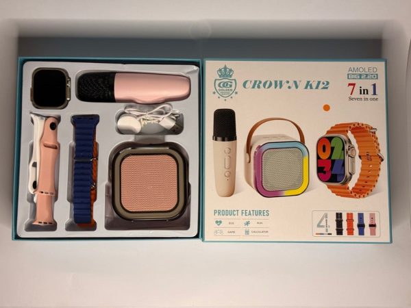 Crown K12 Watch & Speaker Set - Best Quality Speaker Set & Watch Set | Watch with Karaoke Speaker | Watch with 4 Multiple Random Color Straps - Image 7