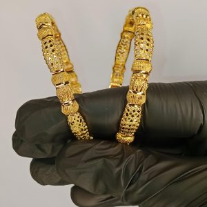 Luxurious gold plated Bangle set for girls and women - pair of gold plated Bangle set - 2.5inch without box - gold plated - for special occasion and wedding