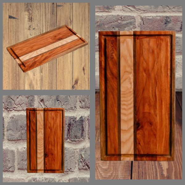 Oak Walnut Neem Stripes Edge-Grain Cutting Board - Image 4