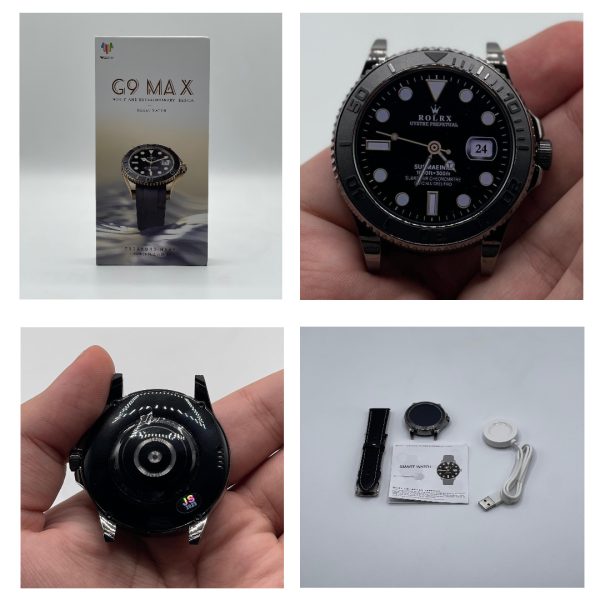 G9 Max Smartwatch With Amoled Display | Best Quality Smart Watch - Rolex Style Smart Watch - G9 Max Smart Watch For Men & Boys - Black Color Smart Watch