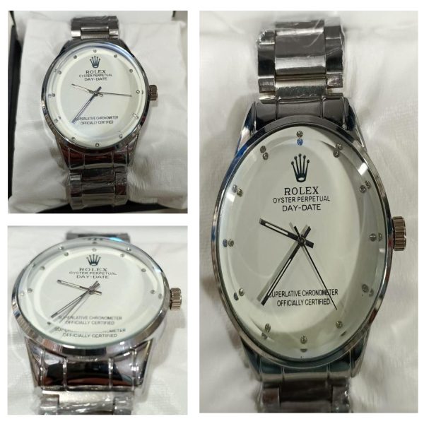 Rolex Men’s Formal Quartz Wrist Watch With Stainless Steel Chain | Best Quality Rolex Watch For Men's - Men's Watches - Wrist Watch For Men - With Random Box - Image 6