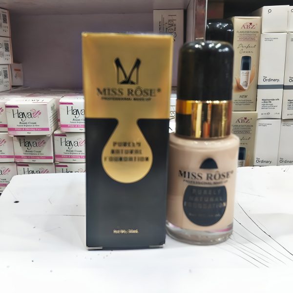 Miss Rose Purely Natural Liquid Foundation – Professional Long-Lasting Make-Up for Flawless Coverage, Lightweight, Breathable, Smooth Finish, All Skin Types - 30 ML | Foundation - Image 2