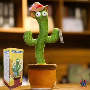 Dancing Cactus Toy – Singing, Talking, Voice Recording Plush with USB Rechargeable Function – Fun Educational Gift for Babies and Kids (Ages 6 Months & Up) - Rechargeable - With Cap