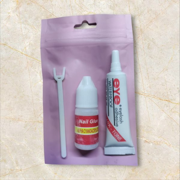 2 in 1 Eyelashes Glue & Nail Glue, Eyelashes and Nails Glue Pack | Best Quality Glues For Eyelashes & Nails | 2 in 1 Glue Set - Image 2