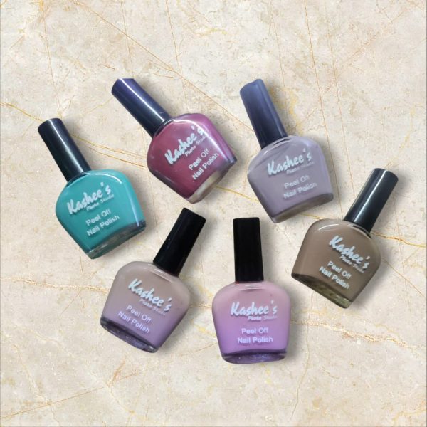 Pack Of 06 Kashee's Nail Polish - Kashee's Nail Paint For Girls - Kashee's Peel Off Nail Paint ( Random Color ) - Image 2