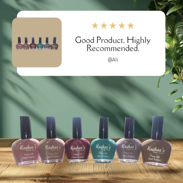 Pack Of 06 Kashee's Nail Polish - Kashee's Nail Paint For Girls - Kashee's Peel Off Nail Paint ( Random Color ) - Image 3