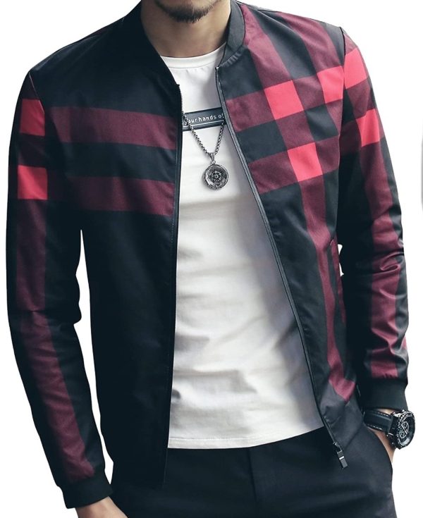 Men's Stylish Zipper Jacket with Contrast Checked Zipper | Jacket For Men's & Boys | Stylish Jacket For Formal & Casual Wear | Checked Design Jacket - Image 9