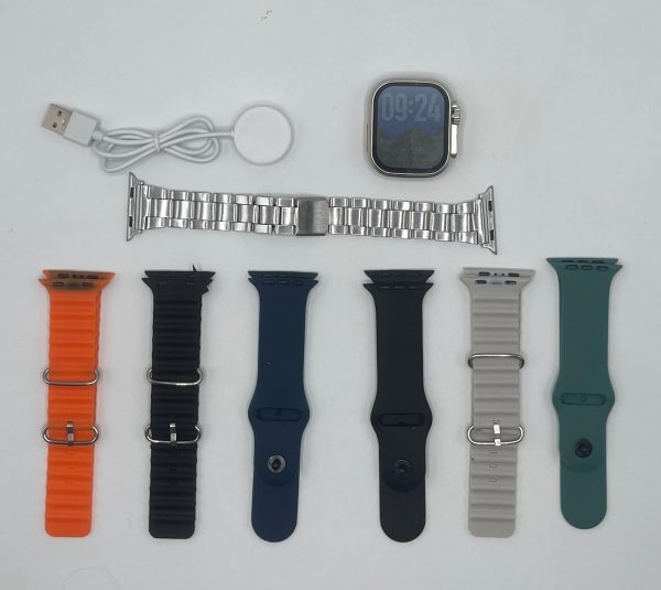 7-in-1 Ultra Smart Watch – Advanced Multi-Feature Fitness Tracker with Heart Rate Monitor, Sleep Tracking, Bluetooth Calling, Sports Modes & More Random Color Straps - Smartwatch With 6 Silicone Stripes And 1 Metal Strip - Image 5