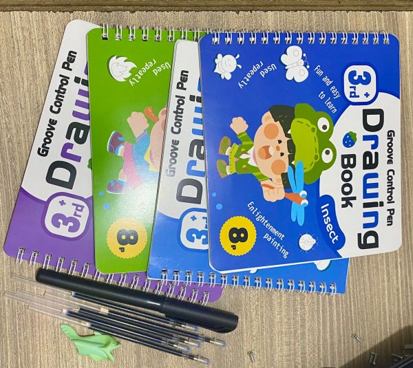 Reusable Groove Control Pen Drawing Books / 4 Pcs Reusable Books /  5 refills - Image 3