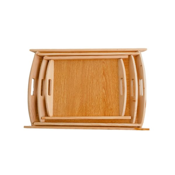 03 Pcs Set Wood Serving Tray For Kitchen | Best Quality Wooden Tray Set For Home | Wooden-Serving Trays - Image 2