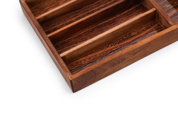 Wood Utensil Holder & Flatware Organizer Tray for Dining and Kitchen Use | Wooden CUTLERY REST WOOD | Wooden Cutlery Rest Tray - Image 10