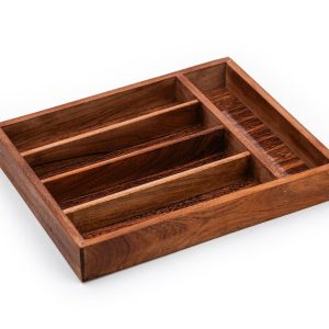 Wood Utensil Holder & Flatware Organizer Tray for Dining and Kitchen Use | Wooden CUTLERY REST WOOD | Wooden Cutlery Rest Tray