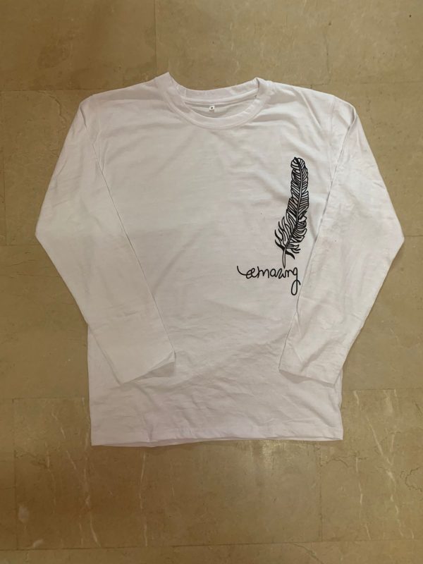 Men's Stylish Leaf Print Full Sleeves T-Shirt - Latest Designer Summer Collection | Premium Stitched Party & Casual Wear for Him - White - Image 2