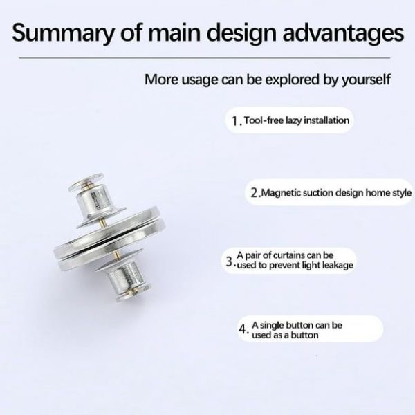 Curtain Pins, Curtain Tiebacks, Magnetic, Gap Resistant, Lace | Curtains, Curtain Accessories, Fasteners | Curtains Button Magnet - Image 3