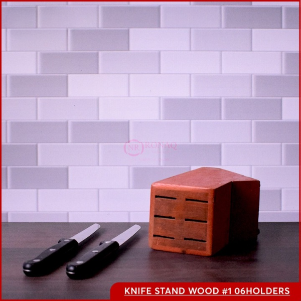 Knife Stand Wood Organize And Display Your Knives With Style | Wooden Knife Holder Block Stand Organizer for Kitchen Knife Storage Rack Durable Wood Design - Image 6