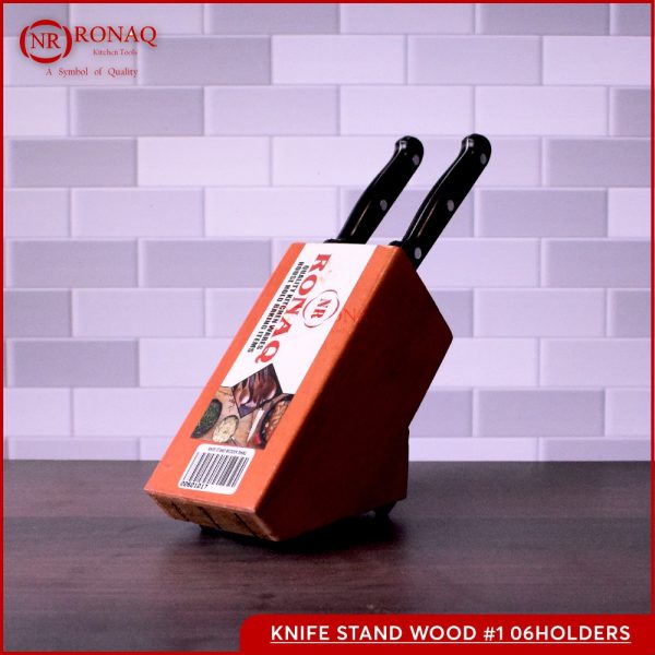 Knife Stand Wood Organize And Display Your Knives With Style | Wooden Knife Holder Block Stand Organizer for Kitchen Knife Storage Rack Durable Wood Design - Image 4