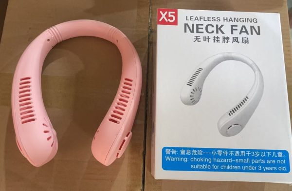 X5 Leafless Hanging Neck Fan with Adjustable Neck Band - Portable Rechargeable Neck Fan - Neck Fan For Summer (Random Color) - Image 5