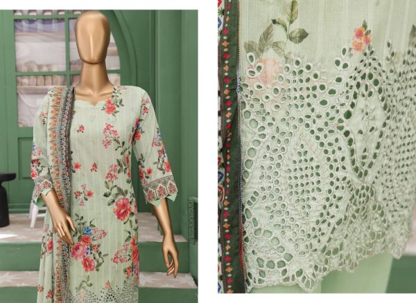 ✨ VIVARI  ✨ 3 Piece  Luxury Lawn Digital Printed Chickenkari Lawn Shirt/ Luxury Digital Printed  Pure Lawn/Unstitched Suit New Collection For Womens - Image 2