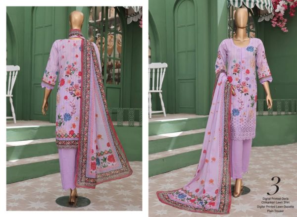 ✨ VIVARI  ✨ 3 Piece  Luxury Lawn Digital Printed Chickenkari Lawn Shirt/ Luxury Digital Printed  Pure Lawn/Unstitched Suit New Collection For Womens