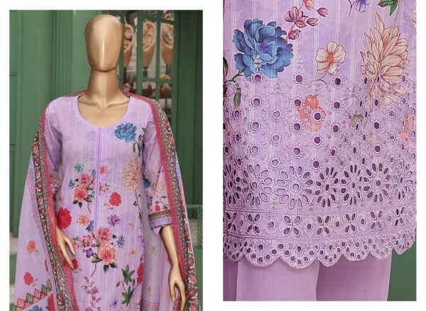 ✨ VIVARI  ✨ 3 Piece  Luxury Lawn Digital Printed Chickenkari Lawn Shirt/ Luxury Digital Printed  Pure Lawn/Unstitched Suit New Collection For Womens - Image 2