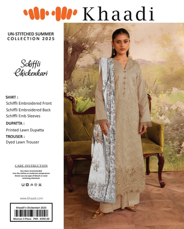 ✨ KHAADI ✨ 3 Piece Khaadi chicken Kari Unstitched Suit new Collection for womens