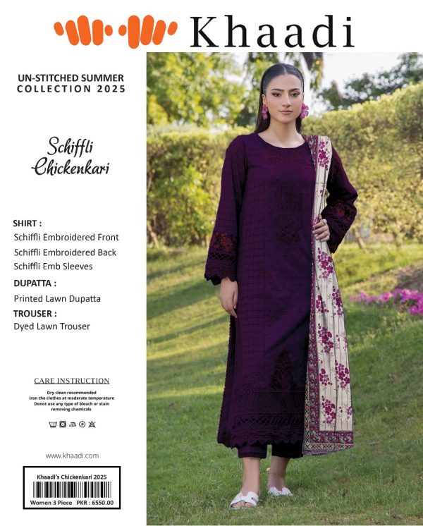 ✨ KHAADI ✨ 3 Piece Khaadi chicken Kari Unstitched Suit new Collection for womens