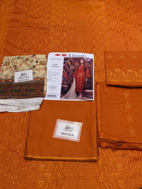 ✨ KHAADI ✨ 3 Piece Khaadi chicken Kari Unstitched Suit new Collection for womens - Image 2