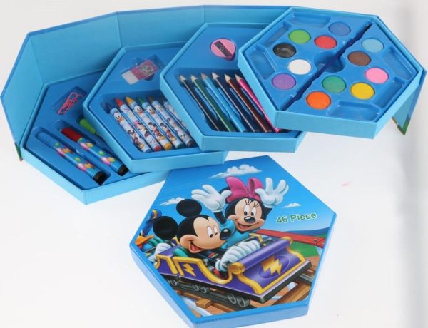 46 Pcs Painting colour kit for kids, fun Disney/Cartoon character art set(random design color) - Image 3