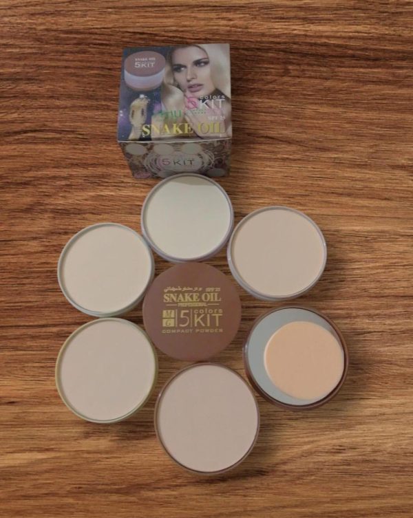 Pack Of 01 - 5 in 1 | Multi-Shade Face Powder Palette with Mirror | Compact Makeup Kit for All Skin Tones | Natural Finish & Easy Blending - Image 7