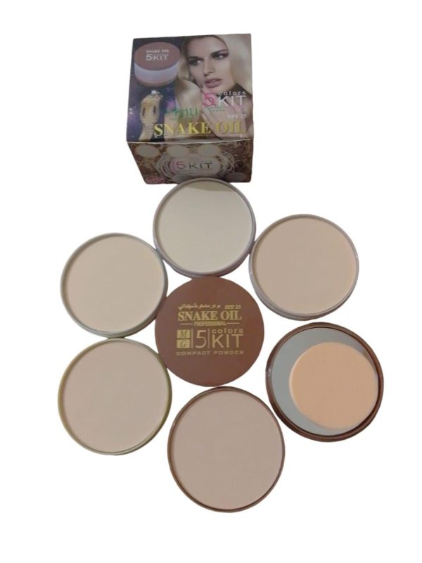 Pack Of 01 - 5 in 1 | Multi-Shade Face Powder Palette with Mirror | Compact Makeup Kit for All Skin Tones | Natural Finish & Easy Blending - Image 6