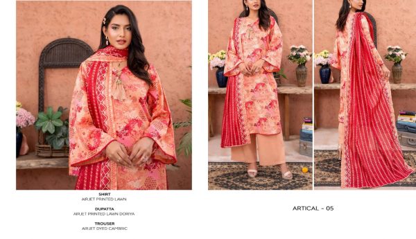 ✨ ZESH   ✨ 3 PieceUnstitched Suit ZESH SUMMAER LAWN COLLECTION 2025 - Image 4