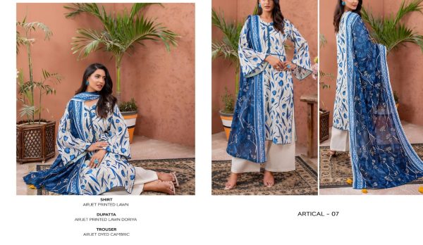 ✨ ZESH   ✨ 3 PieceUnstitched Suit ZESH SUMMAER LAWN COLLECTION 2025 - Image 2